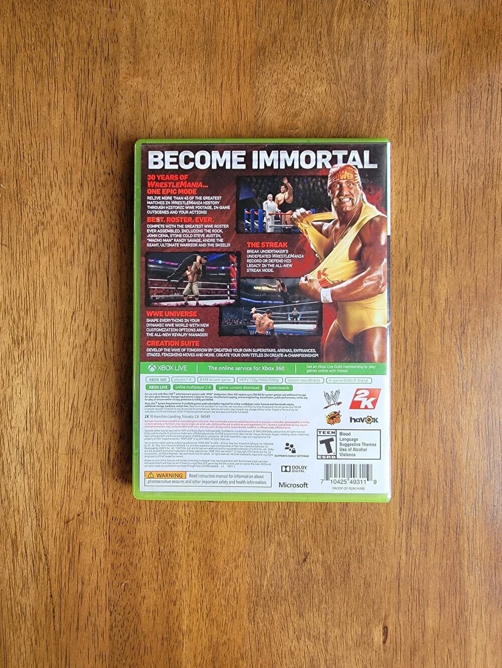 2K WWE 2K14 Xbox 360 Game Manual Included Multiplayer